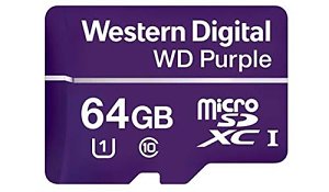 WD WDD064G1P0A Purple 64GB Surveillance microSD Card